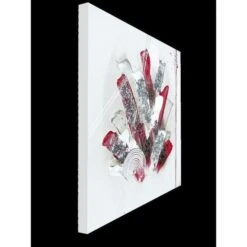 Devant -Philips Boutique abstrait tableau deco toile peinte a la main 50x50 cm rouge gris et blanc 8434155066239 454013