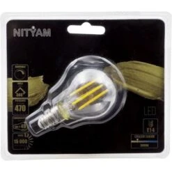 Devant 21 Ampoules LED E14 Sphérique Filament Clair - 4 W équivalence 40 W - Blanc Chaud