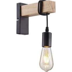 Applique Murale Industriel Tendance En Metal Et Bois Kibord