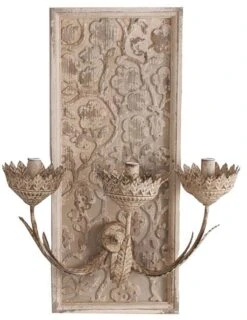 Applique Murale En Bois De Sapin Blanc Cassé Vieilli Zahia