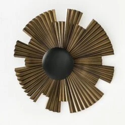 Applique Murale Métal Doré Et Noir Round