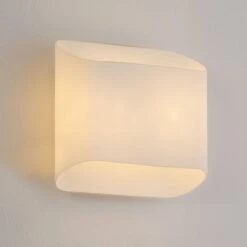 Applique Murale Verre Blanc Et Métal Gris Lailou