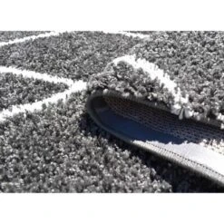 ASMA Tapis De Salon Shaggy - Style Berbere - 160 X 230 Cm - Gris - Motif Géométrique -Philips Boutique asma tapis de salon shaggy style berbere 160 x 230 cm gris motif geometrique 3760003036655 437798