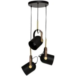 ATMOSPHERA Lot De 3 Suspensions Métal Bil D12 Cm - Noir Et Doré