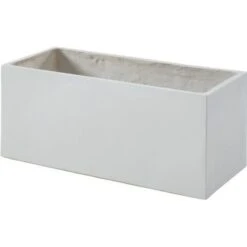 Bac A Fleurs En Fibre De Verre Style Ciment - 76 X 34 X 32 Cm - 80 L - Gris Clair