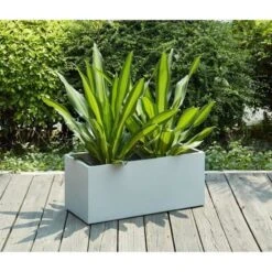 Bac A Fleurs En Fibre De Verre Style Ciment - 76 X 34 X 32 Cm - 80 L - Gris Clair -Philips Boutique bac a fleurs en fibre de verre style ciment 76 x 34 x 32 cm 80 l gris clair 3584179045927 697654