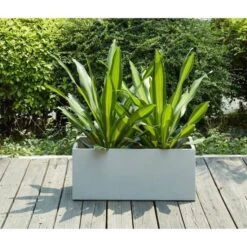 Bac A Fleurs En Fibre De Verre Style Ciment - 76 X 34 X 32 Cm - 80 L - Gris Clair -Philips Boutique bac a fleurs en fibre de verre style ciment 76 x 34 x 32 cm 80 l gris clair 3584179045927 697655