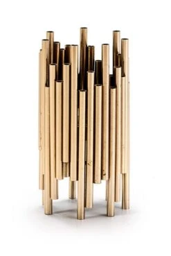 Devant 45 Bougeoir Métal Doré Sandjee H 29