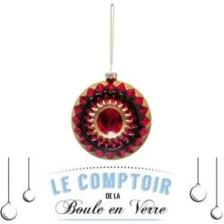 Boule En Verre Rosace Géométrique - 90 Mm