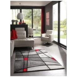 BRILLANCE Tapis De Salon 120x170 Cm Rouge, Noir Et Gris -Philips Boutique brillance tapis de salon 120x170 cm rouge noir et gris 8697625561133 437963