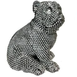 Chien Polyrésine Argenté Zoorin H 29 Cm