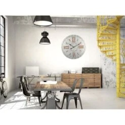 CLEP Horloge Murale Effet Métal - Acier - Ø68x3 Cm -Philips Boutique clep horloge murale effet metal acier 68x3 cm 3700775976360 456653