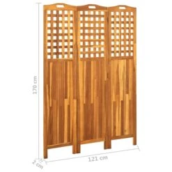 Cloison De Séparation 3 Panneaux 121x2x170 Cm Bois D'acacia -Philips Boutique cloison de separation 3 panneaux 121x2x170 cm bois d acacia 3666722357784 941073