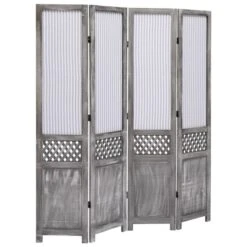 Cloison De Séparation 4 Panneaux Gris 140x165 Cm Tissu 2 -Philips Boutique cloison de separation 4 panneaux gris 140x165 cm tissu 8719883669847 627516