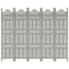 Cloison De Séparation 5 Panneaux Gris 200x165 Cm Bois Manguier 2