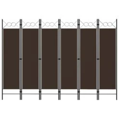 Cloison De Séparation 6 Panneaux Marron 240x180 Cm