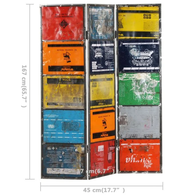 Cloison De Séparation Multicolore 45x17x167 Cm Fer 9 Cloison De Séparation Multicolore 45x17x167 Cm Fer – Image 7