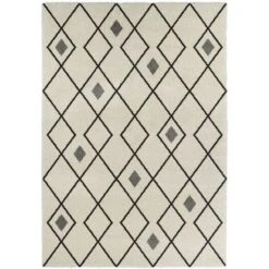 CONTINENTAL Tapis De Salon Laineux 200X290 Cm Creme/Noir