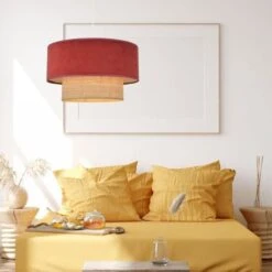 COREP Suspension Boheme - Raphia Et Velours - H 38 Cm - Bordeaux - Made In France -Philips Boutique corep suspension boheme raphia et velours h 38 cm bordeaux made in france 3188000767301 729008