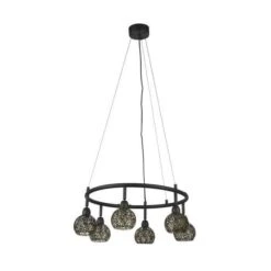 COREP Suspension En Métal Dalila - H 30 Cm - 33 W - Noir Sablé Et Laiton