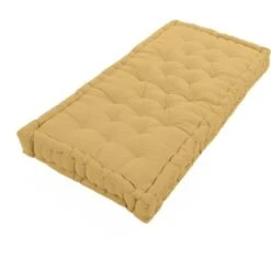 COTTON WOOD Coussin De Palette Uni - 100% Coton - 60 X 120 X 10 Cm - Ocre