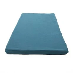 COTTON WOOD Futon Mousse Déhoussable Uni - 60x120x4 Cm - Bleu Canard