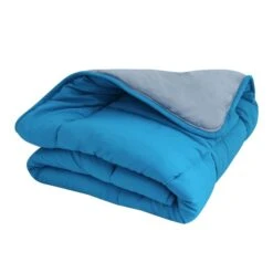 Couette Bicolore Bleu Et Gris Doux Nid