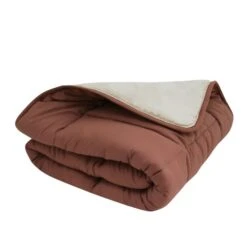 Couette Bicolore Marron Et Ecru Doux Nid