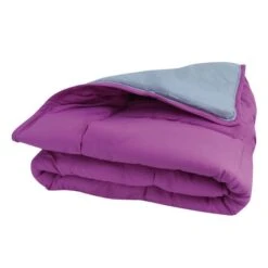 Couette Bicolore Prune Et Gris Perle Doux Nid