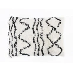 Coussin Berbere Ethno - 40 X 60 Cm - Beige Naturel Et Noir