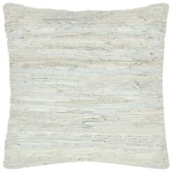 Coussin Chindi Gris Clair 60x60 Cm Cuir Et Coton