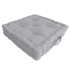 Coussin De Sol 100% Coton 40x40x9 Cm GRIS CLAIR