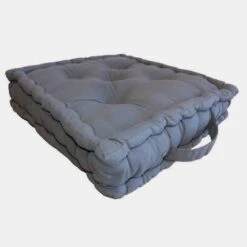 Coussin De Sol 100% Coton 40x40x9 Cm GRIS FONCE