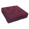 Coussin De Sol Grand Format 100% Coton 60x60x15 Cm AUBERGINE