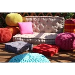 Coussin De Sol Grand Format 100% Coton 60x60x15 Cm AUBERGINE -Philips Boutique coussin de sol grand format 100 coton 60x60x15 cm aubergine 3700301135575 456149