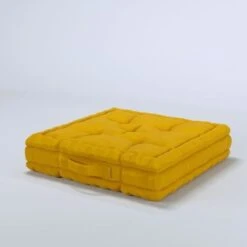 Coussin De Sol Grand Format 100% Coton 60x60x15 Cm MOUTARDE -Philips Boutique coussin de sol grand format 100 coton 60x60x15 cm moutarde 3700301137036 456189