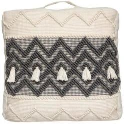 Coussin De Sol Recycle Row - 48 X 48 Cm - Gris