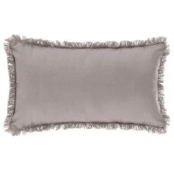 Coussin Déhoussable Avec Contour Frange - 30 X 50 Cm - Gris Clair -Philips Boutique coussin dehoussable avec contour frange 30 x 50 cm gris clair 3560238658437 513216