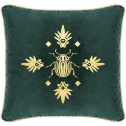 Coussin En Velours Abeil Ced - 40 X 40 Cm - Vert Cedre