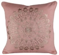 Coussin Shabby Chic Lin Et Polyester Rose Nadhy