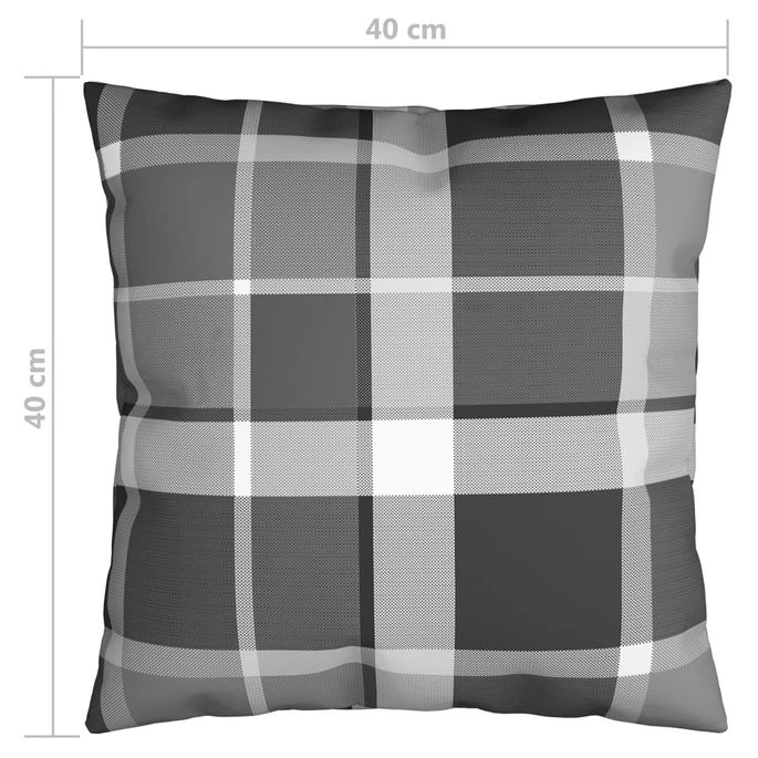 Coussins Décoratifs 4 Pcs Carreaux Gris 40x40 Cm Tissu 8 Coussins Décoratifs 4 Pcs Carreaux Gris 40x40 Cm Tissu – Image 6