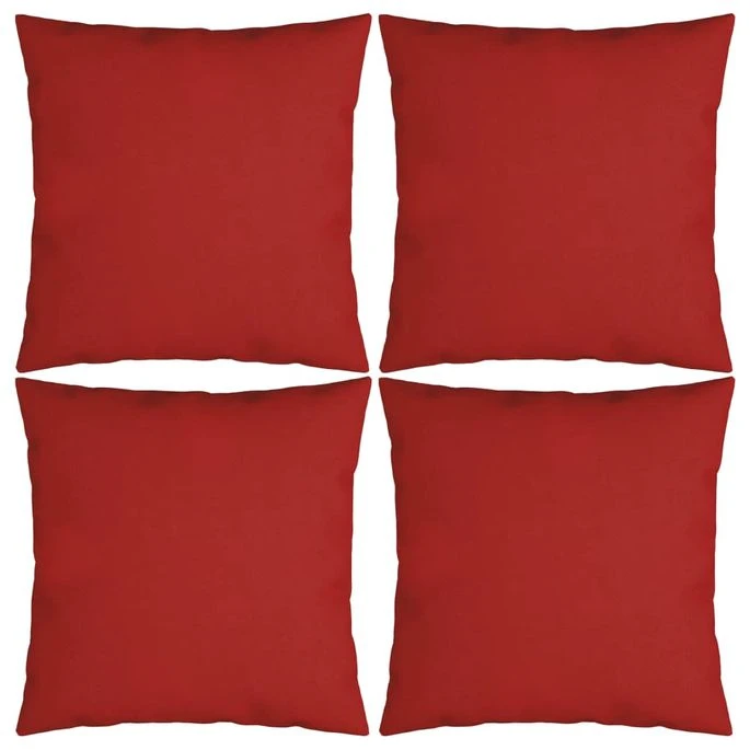 Coussins Décoratifs 4 Pcs Rouge 50x50 Cm Tissu 3 Coussins Décoratifs 4 Pcs Rouge 50x50 Cm Tissu