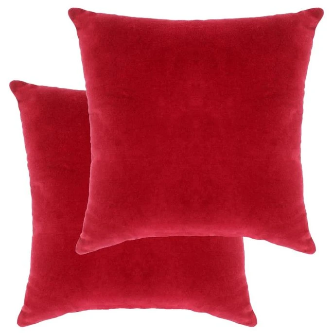 Coussins En Velours De Coton 2 Pcs 45 X 45 Cm Rouge 3 Coussins En Velours De Coton 2 Pcs 45 X 45 Cm Rouge