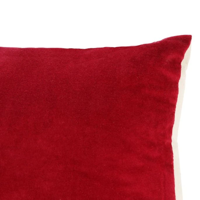 Coussins En Velours De Coton 2 Pcs 45 X 45 Cm Rouge 6 Coussins En Velours De Coton 2 Pcs 45 X 45 Cm Rouge – Image 4