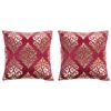 Coussins Imprimés à Film 2 Pcs Bordeaux Et Doré 40x40cm Velours 2