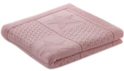 Couverture Tricot Coton Rose Etoiles Doux Nid