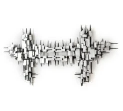 Décor Mural Métal Noir Et Argenté Cassia L 180 X H 80 X P 5 Cm