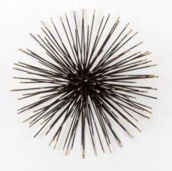 Décor Mural Métal Noir Et Doré Pinou L 29 X H 29 X P 15 Cm