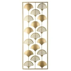 Décoration Murale Feuilles En Métal - 30 X 80 Cm - Or