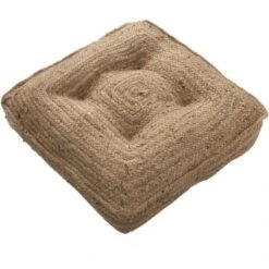 DEKO & CO Coussin De Sol En Jute - 60 X 60 X 10 Cm - Beige